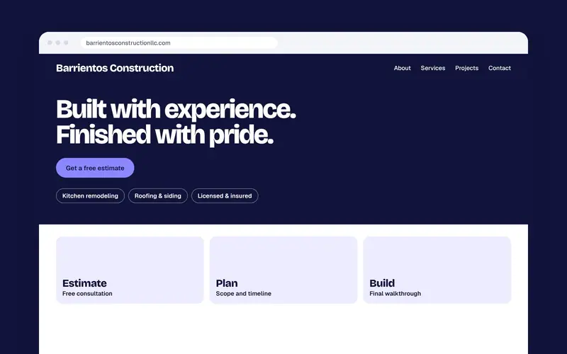 Barrientos Construction project